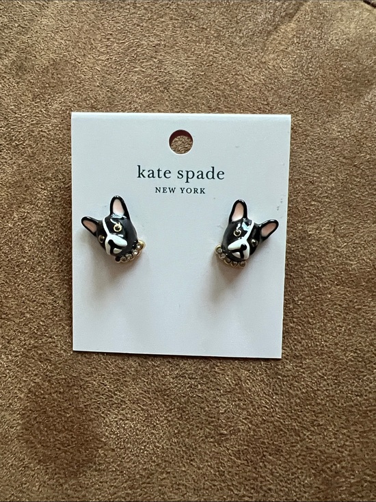 kate spade Jewelry - kate spade Black, White & Gold Dog Face Stud Earrings
